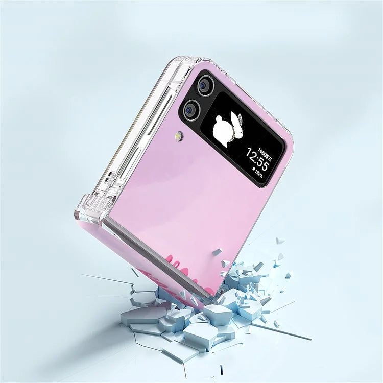 For Samsung Galaxy Z Flip4 5G PC Case Hinge Protection Pattern Printing Phone Cover