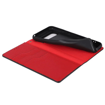 For Google Pixel 8 Case Litchi Texture Anti-scratch Genuine Cow Leather Phone Cover with Strap
