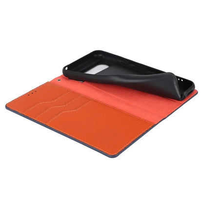 For Google Pixel 8 Case Litchi Texture Anti-scratch Genuine Cow Leather Phone Cover with Strap