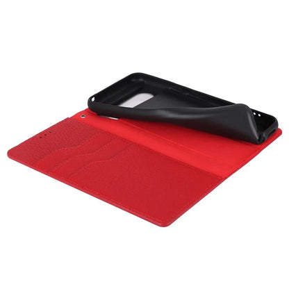 For Google Pixel 8 Case Litchi Texture Anti-scratch Genuine Cow Leather Phone Cover with Strap