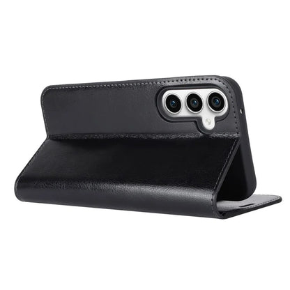 For Samsung Galaxy S23 FE Case Crazy Horse Texture Genuine Split Leather Phone Cover with Stand and Wallet