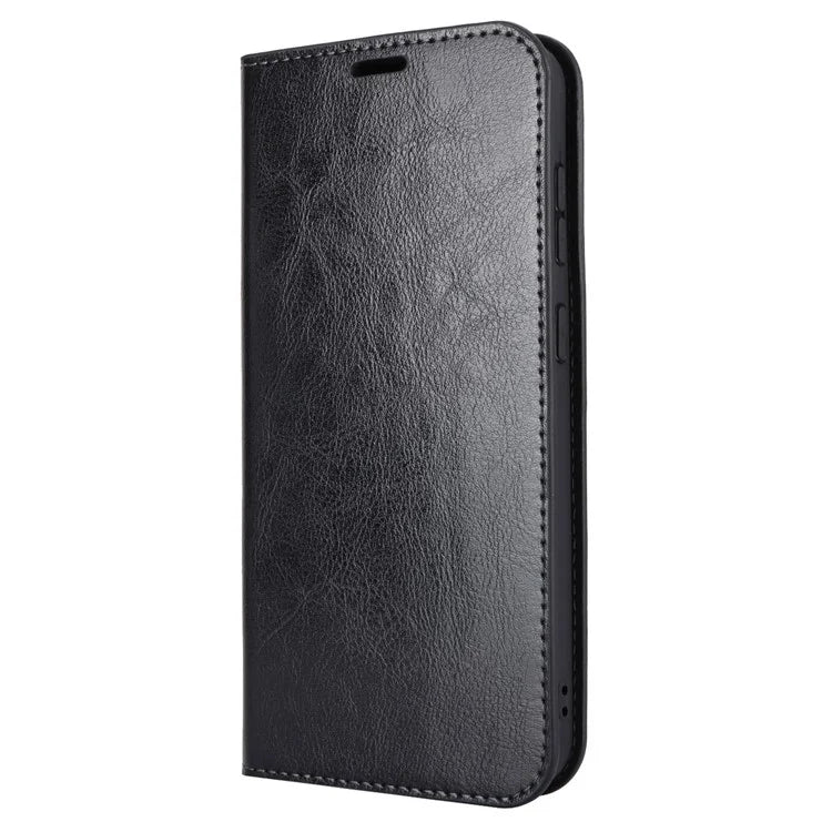 For Samsung Galaxy S23 FE Case Crazy Horse Texture Genuine Split Leather Phone Cover with Stand and Wallet