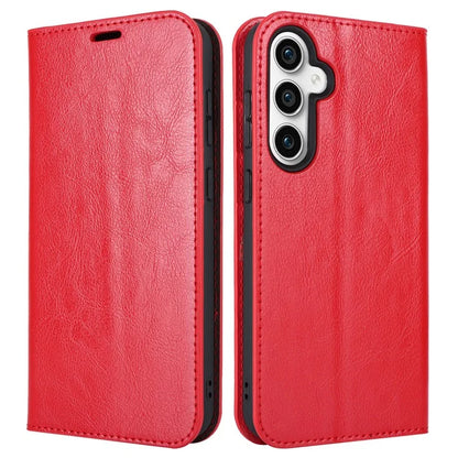 For Samsung Galaxy S23 FE Case Crazy Horse Texture Genuine Split Leather Phone Cover with Stand and Wallet