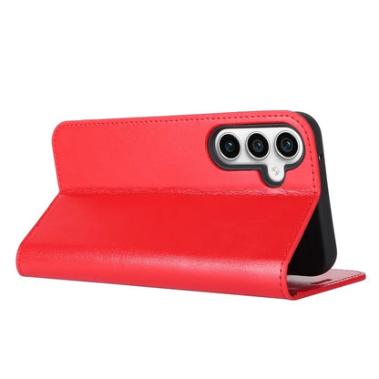 For Samsung Galaxy S23 FE Case Crazy Horse Texture Genuine Split Leather Phone Cover with Stand and Wallet