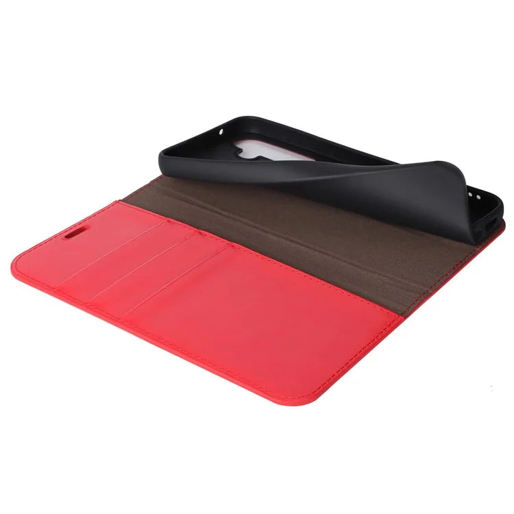 For Samsung Galaxy S23 FE Case Crazy Horse Texture Genuine Split Leather Phone Cover with Stand and Wallet