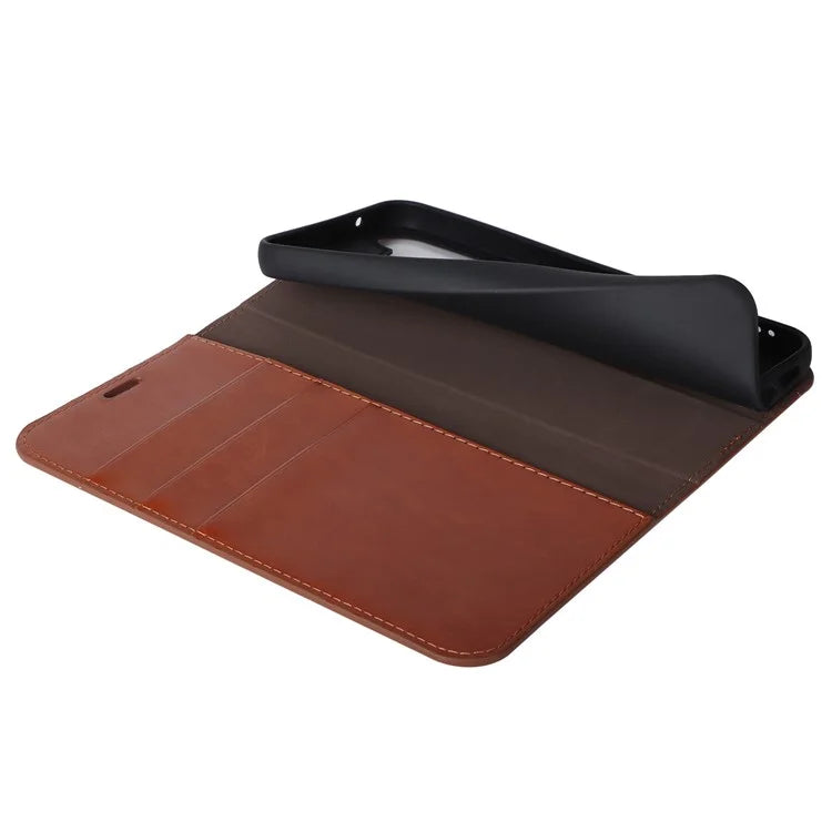 For Samsung Galaxy S23 FE Case Crazy Horse Texture Genuine Split Leather Phone Cover with Stand and Wallet