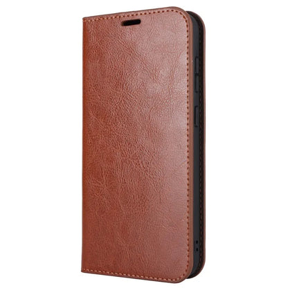For Samsung Galaxy S23 FE Case Crazy Horse Texture Genuine Split Leather Phone Cover with Stand and Wallet