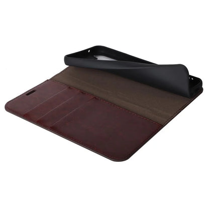 For Samsung Galaxy S23 FE Case Crazy Horse Texture Genuine Split Leather Phone Cover with Stand and Wallet