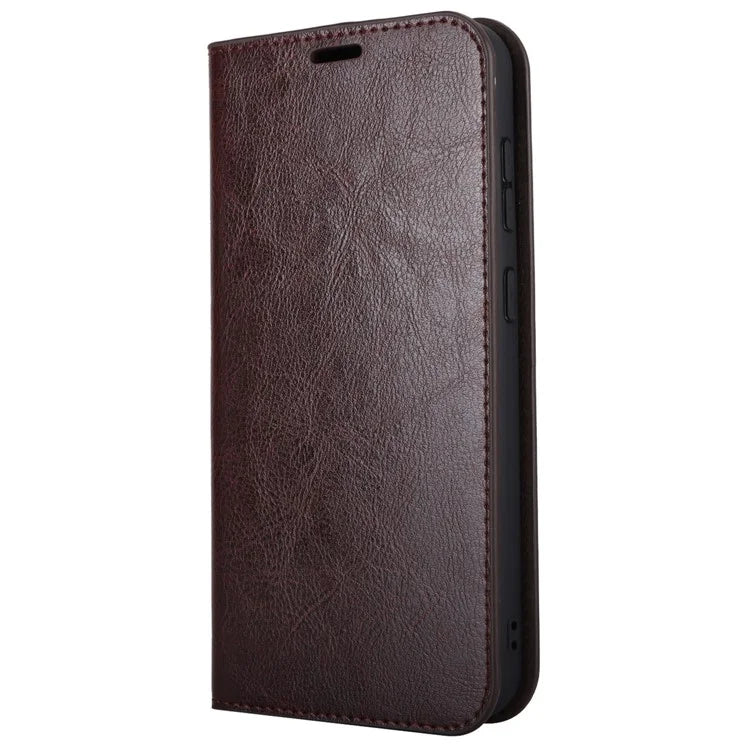 For Samsung Galaxy S23 FE Case Crazy Horse Texture Genuine Split Leather Phone Cover with Stand and Wallet