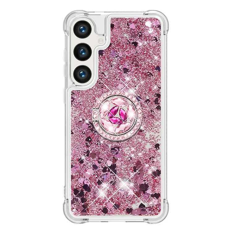 YB Quicksand Series-7 for Samsung Galaxy S24+ Case Ring Kickstand Liquid Phone Cover