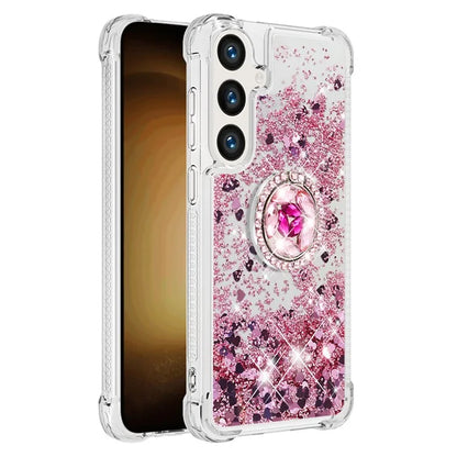YB Quicksand Series-7 for Samsung Galaxy S24+ Case Ring Kickstand Liquid Phone Cover