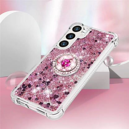 YB Quicksand Series-7 for Samsung Galaxy S24+ Case Ring Kickstand Liquid Phone Cover