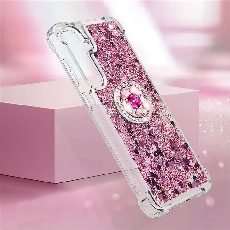 YB Quicksand Series-7 for Samsung Galaxy S24+ Case Ring Kickstand Liquid Phone Cover