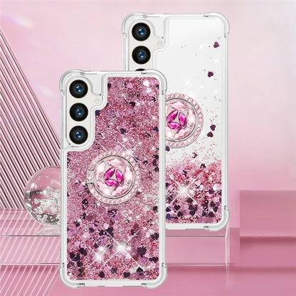 YB Quicksand Series-7 for Samsung Galaxy S24+ Case Ring Kickstand Liquid Phone Cover