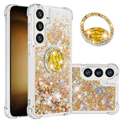YB Quicksand Series-7 for Samsung Galaxy S24+ Case Ring Kickstand Liquid Phone Cover