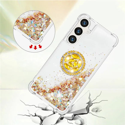 YB Quicksand Series-7 for Samsung Galaxy S24+ Case Ring Kickstand Liquid Phone Cover