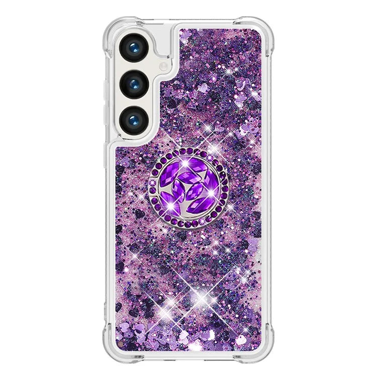 YB Quicksand Series-7 for Samsung Galaxy S24+ Case Ring Kickstand Liquid Phone Cover