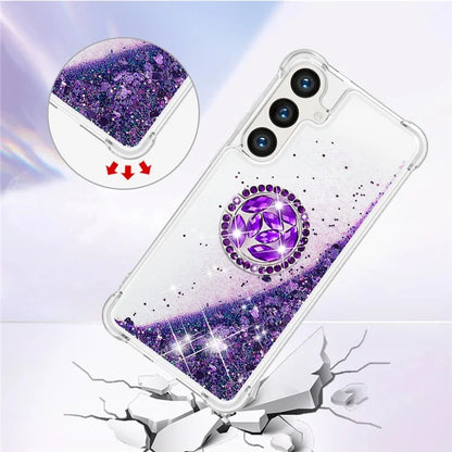 YB Quicksand Series-7 for Samsung Galaxy S24+ Case Ring Kickstand Liquid Phone Cover