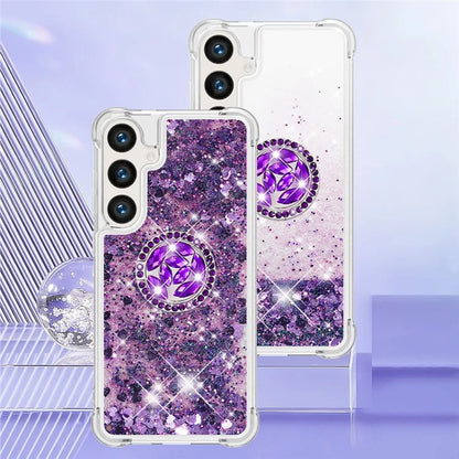 YB Quicksand Series-7 for Samsung Galaxy S24+ Case Ring Kickstand Liquid Phone Cover
