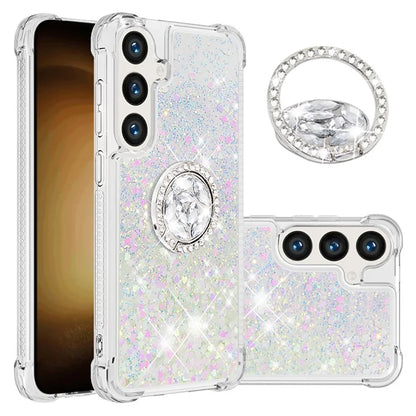 YB Quicksand Series-7 for Samsung Galaxy S24+ Case Ring Kickstand Liquid Phone Cover