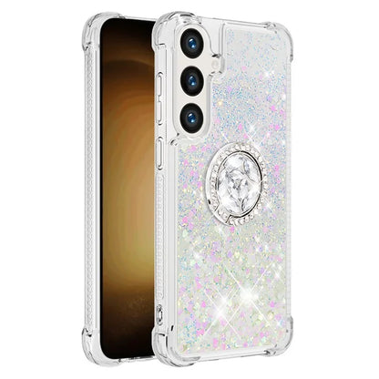 YB Quicksand Series-7 for Samsung Galaxy S24+ Case Ring Kickstand Liquid Phone Cover