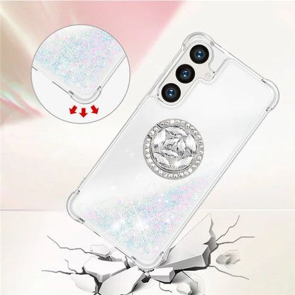 YB Quicksand Series-7 for Samsung Galaxy S24+ Case Ring Kickstand Liquid Phone Cover