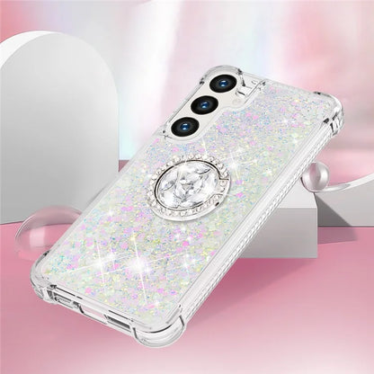 YB Quicksand Series-7 for Samsung Galaxy S24+ Case Ring Kickstand Liquid Phone Cover
