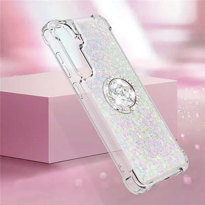 YB Quicksand Series-7 for Samsung Galaxy S24+ Case Ring Kickstand Liquid Phone Cover
