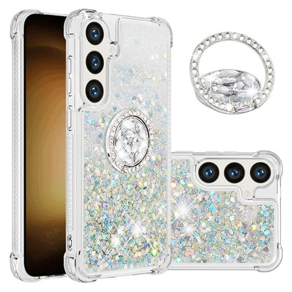 YB Quicksand Series-7 for Samsung Galaxy S24+ Case Ring Kickstand Liquid Phone Cover