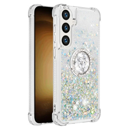 YB Quicksand Series-7 for Samsung Galaxy S24+ Case Ring Kickstand Liquid Phone Cover