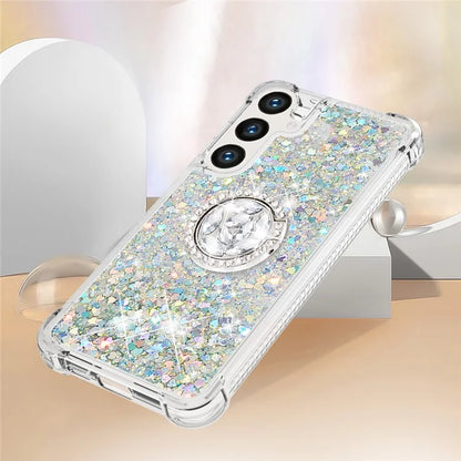 YB Quicksand Series-7 for Samsung Galaxy S24+ Case Ring Kickstand Liquid Phone Cover