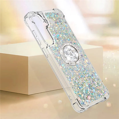 YB Quicksand Series-7 for Samsung Galaxy S24+ Case Ring Kickstand Liquid Phone Cover