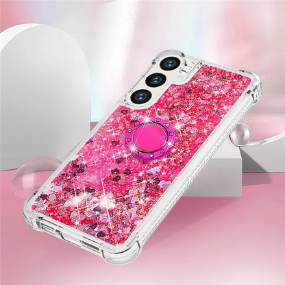 YB Quicksand Series-7 for Samsung Galaxy S24+ Case Ring Kickstand Liquid Phone Cover