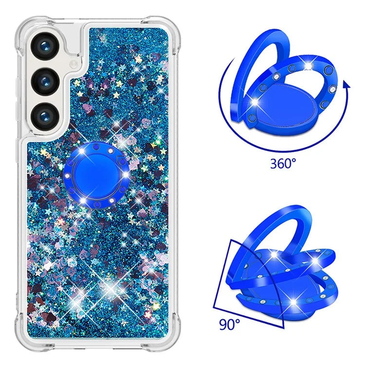 YB Quicksand Series-7 for Samsung Galaxy S24+ Case Ring Kickstand Liquid Phone Cover