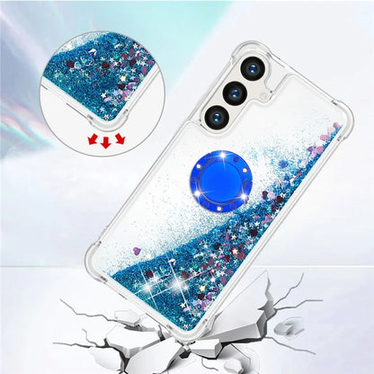 YB Quicksand Series-7 for Samsung Galaxy S24+ Case Ring Kickstand Liquid Phone Cover