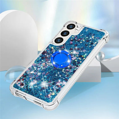 YB Quicksand Series-7 for Samsung Galaxy S24+ Case Ring Kickstand Liquid Phone Cover