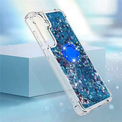 YB Quicksand Series-7 for Samsung Galaxy S24+ Case Ring Kickstand Liquid Phone Cover