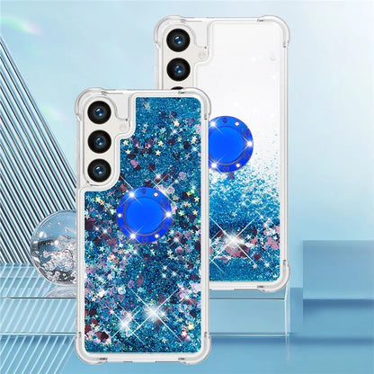 YB Quicksand Series-7 for Samsung Galaxy S24+ Case Ring Kickstand Liquid Phone Cover
