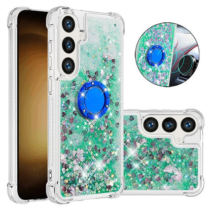 YB Quicksand Series-7 for Samsung Galaxy S24+ Case Ring Kickstand Liquid Phone Cover