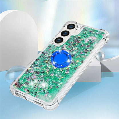 YB Quicksand Series-7 for Samsung Galaxy S24+ Case Ring Kickstand Liquid Phone Cover