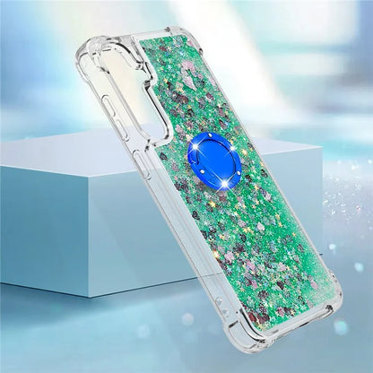 YB Quicksand Series-7 for Samsung Galaxy S24+ Case Ring Kickstand Liquid Phone Cover