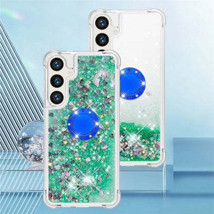 YB Quicksand Series-7 for Samsung Galaxy S24+ Case Ring Kickstand Liquid Phone Cover
