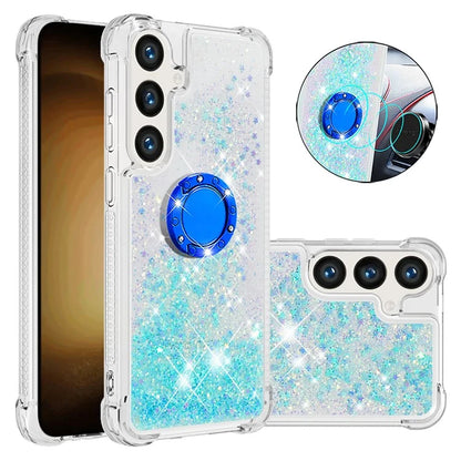 YB Quicksand Series-7 for Samsung Galaxy S24+ Case Ring Kickstand Liquid Phone Cover