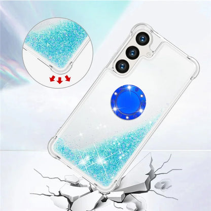 YB Quicksand Series-7 for Samsung Galaxy S24+ Case Ring Kickstand Liquid Phone Cover