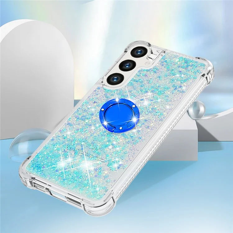 YB Quicksand Series-7 for Samsung Galaxy S24+ Case Ring Kickstand Liquid Phone Cover
