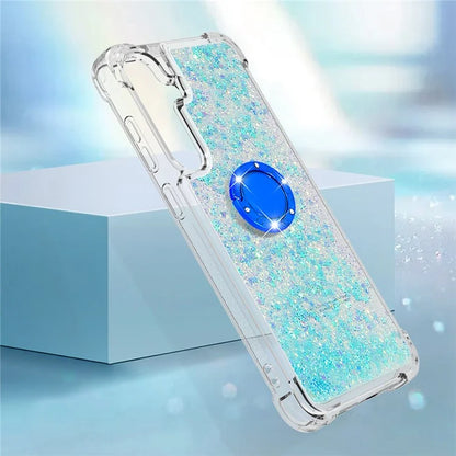 YB Quicksand Series-7 for Samsung Galaxy S24+ Case Ring Kickstand Liquid Phone Cover