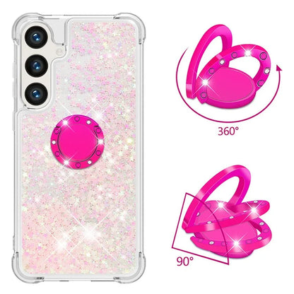 YB Quicksand Series-7 for Samsung Galaxy S24+ Case Ring Kickstand Liquid Phone Cover