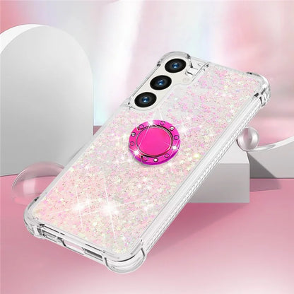 YB Quicksand Series-7 for Samsung Galaxy S24+ Case Ring Kickstand Liquid Phone Cover