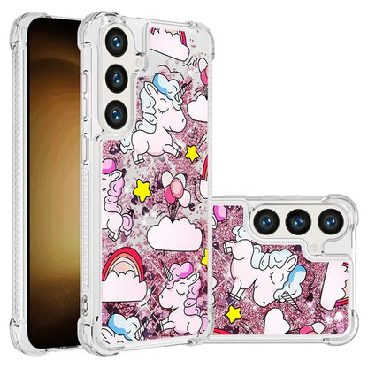 YB Quicksand Series-2 for Samsung Galaxy S24+ Case Liquid Glitter Pattern TPU Cover