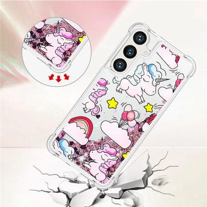 YB Quicksand Series-2 for Samsung Galaxy S24+ Case Liquid Glitter Pattern TPU Cover